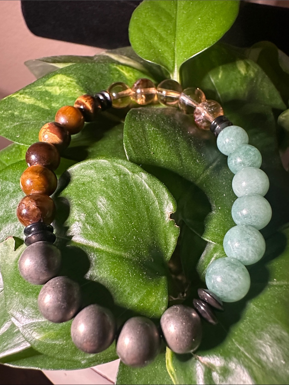 B44 Pyrite Green Aventurine Tigers Eye crystal